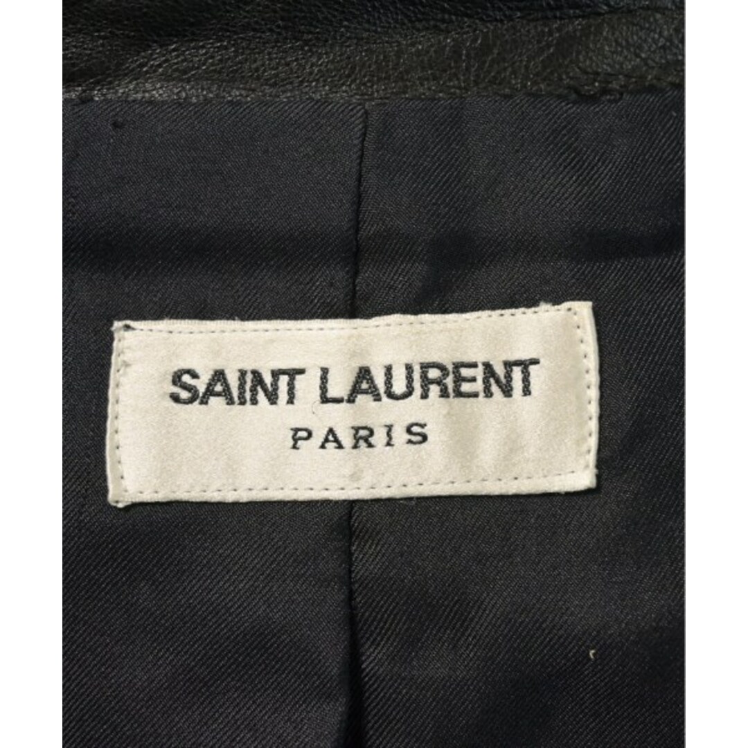 SAINT LAURENT PARIS ライダース 48(L位) 黒 【古着】【中古】 メンズのジャケット/アウター(ライダースジャケット)の商品写真