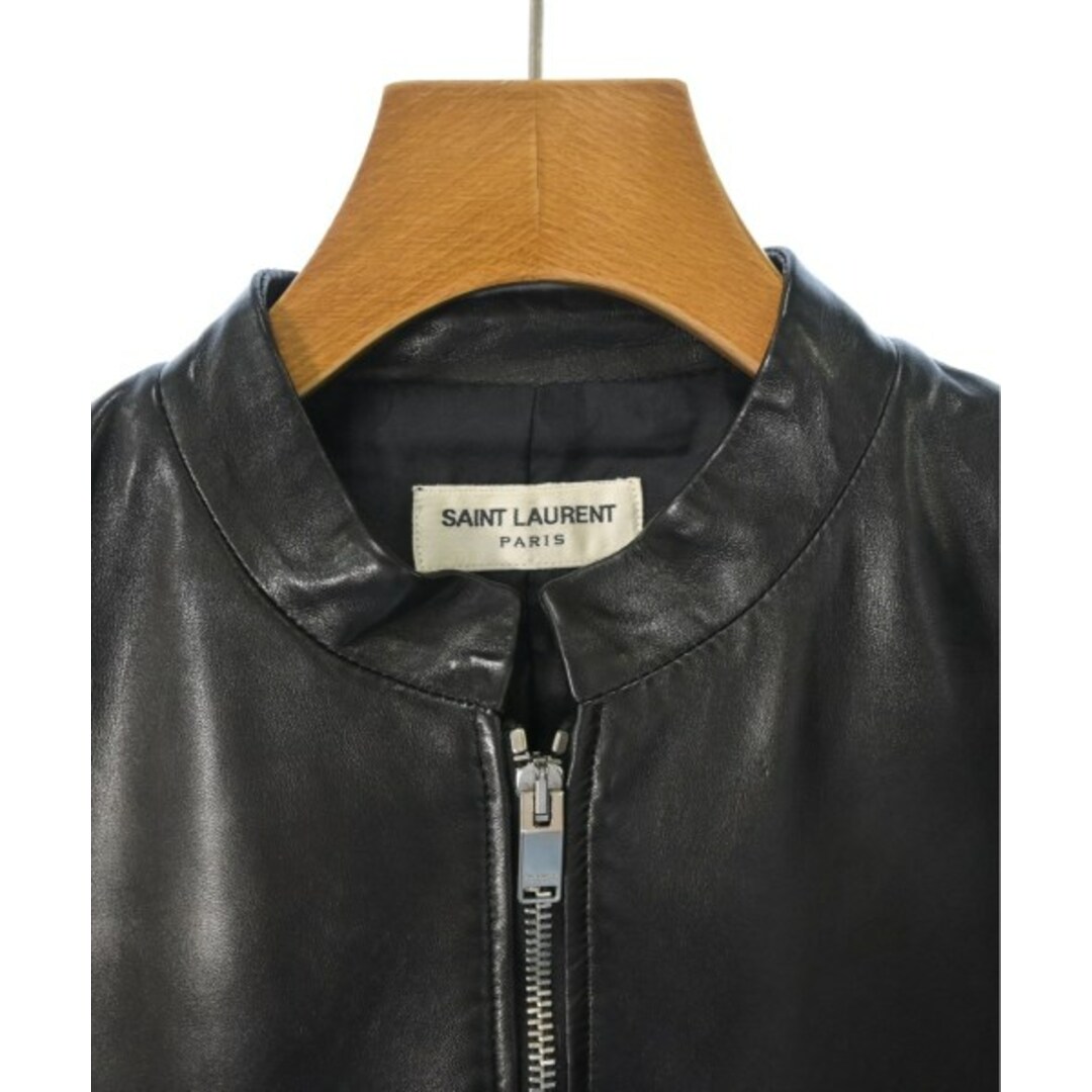 SAINT LAURENT PARIS ライダース 48(L位) 黒 【古着】【中古】 メンズのジャケット/アウター(ライダースジャケット)の商品写真