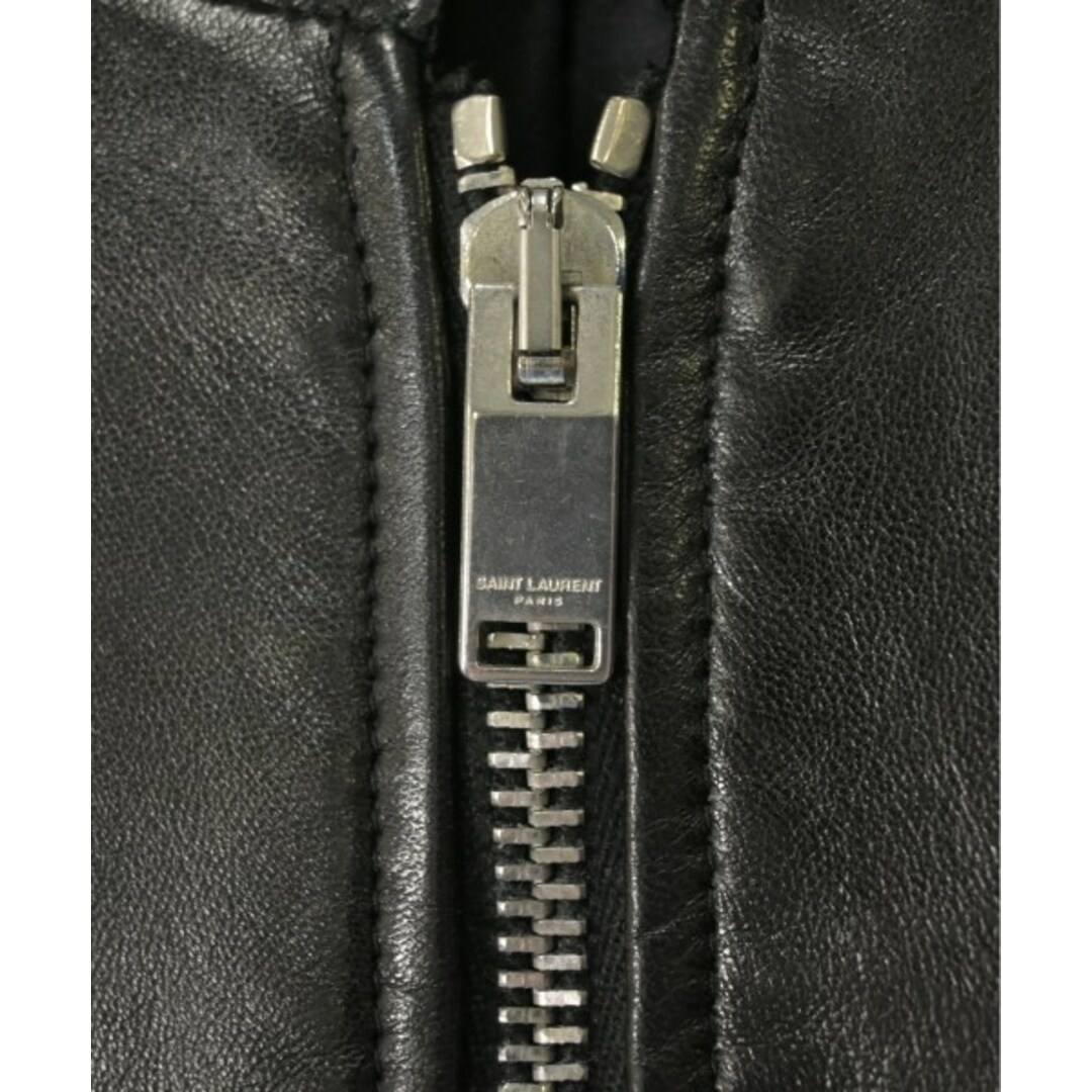 SAINT LAURENT PARIS ライダース 48(L位) 黒 【古着】【中古】 メンズのジャケット/アウター(ライダースジャケット)の商品写真