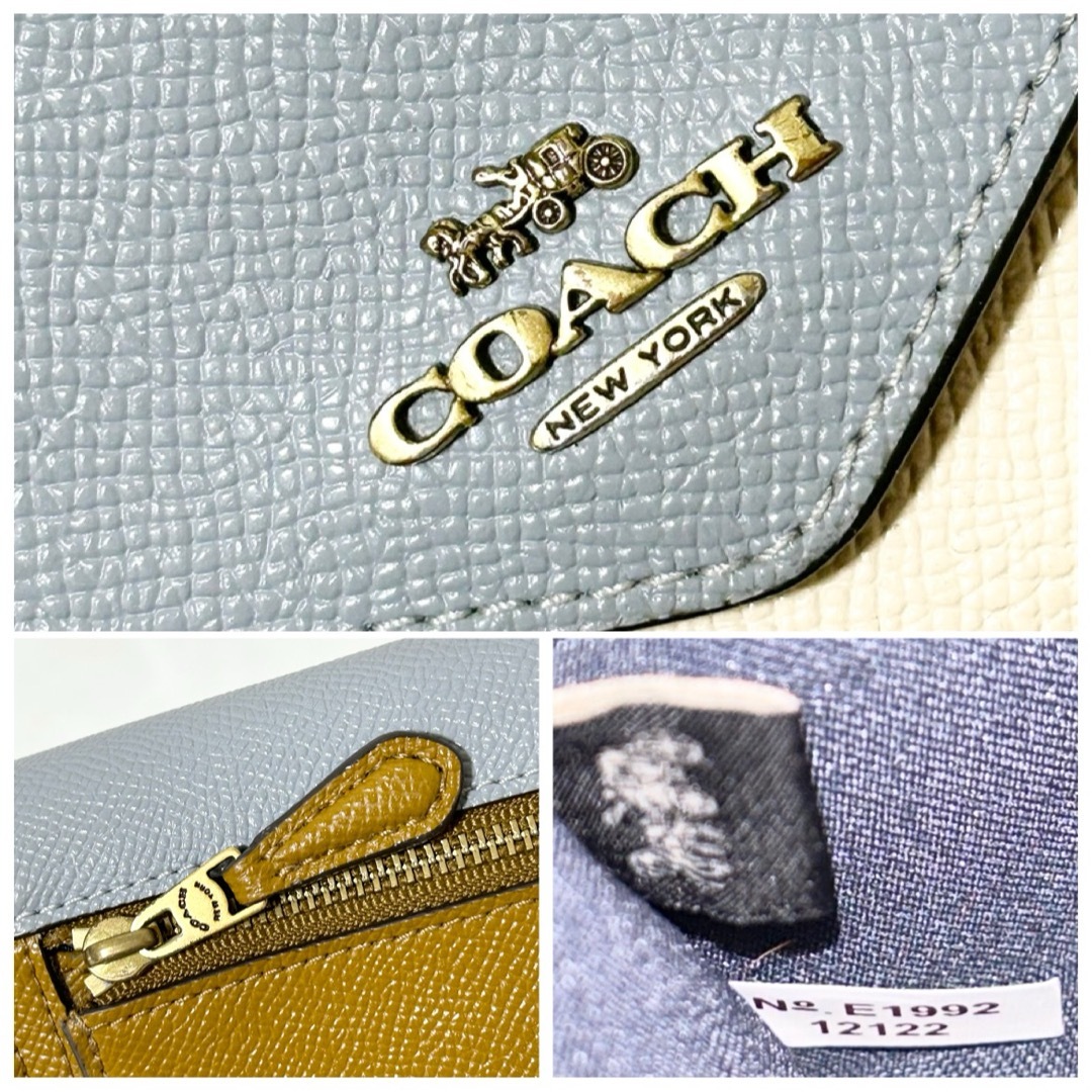 COACH(コーチ)のCOACH コーチ クロスグレインレザー カラーブロック ソフト ウォレット レディースのファッション小物(財布)の商品写真