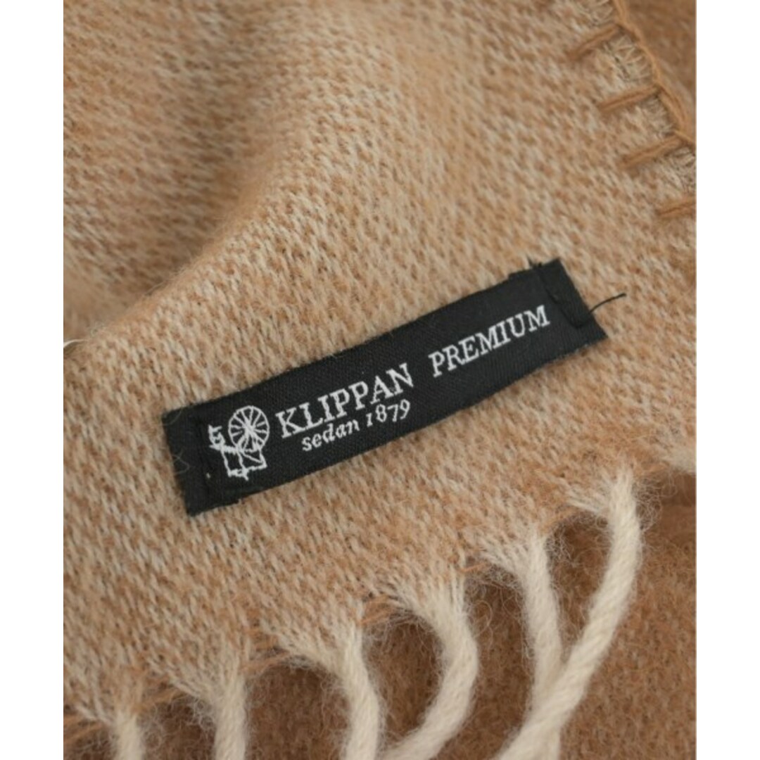 KLIPPAN(クリッパン)のKLIPPAN クリッパン ストール - 茶系xベージュ 【古着】【中古】 レディースのファッション小物(ストール/パシュミナ)の商品写真