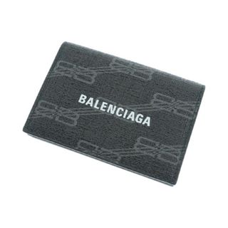 バレンシアガ(Balenciaga)のBALENCIAGA バレンシアガ 財布・コインケース - 黒xグレー(総柄) 【古着】【中古】(折り財布)