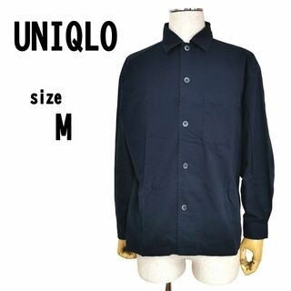【M】UNIQLO ユニクロ メンズ シャツ ゆったりめ ダークネイビー(シャツ)