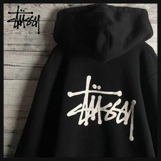 ステューシー(STUSSY)の【美品　超人気デザイン】ステューシー☆ 定番デザイン パーカー バックプリント(パーカー)