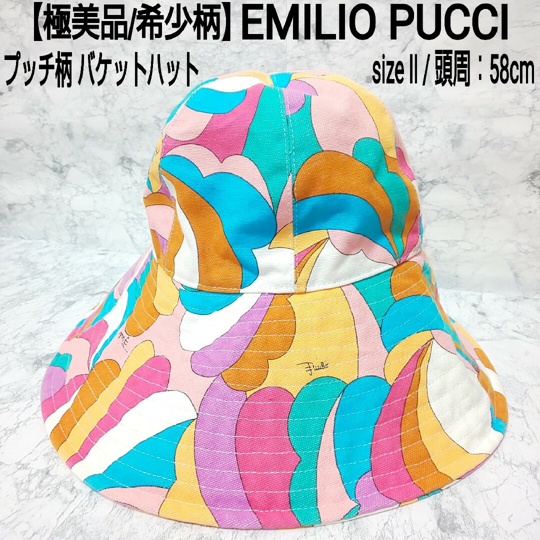 EMILIO PUCCI(エミリオプッチ)の極美品/希少柄 EMILIO PUCCI プッチ柄 ピンクマルチ バケットハット レディースの帽子(ハット)の商品写真