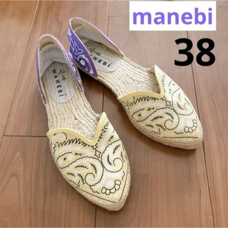 マネビ(MANEBI)の美品 manebi  マネビ バンダナ エスパドリーユ サンダル 38 春 夏(サンダル)