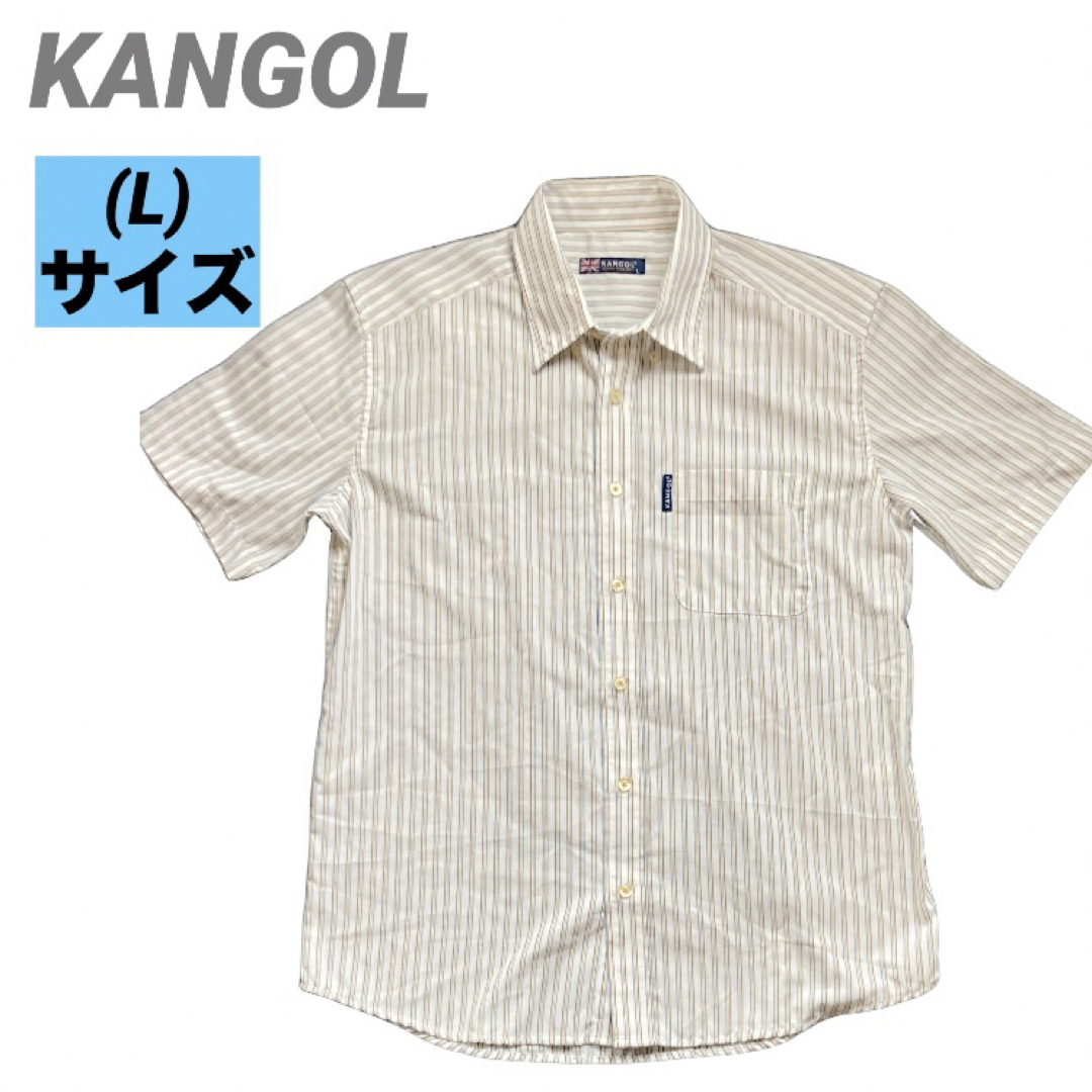 KANGOL(カンゴール)の古着　KANGOL カンゴール　シャツ　メンズ　Lサイズ　ストライプ　オシャレ メンズのトップス(シャツ)の商品写真