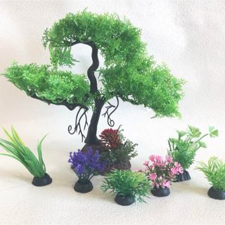 アクアリウム 植物 水草 癒し 水景 フェイク 7点セット