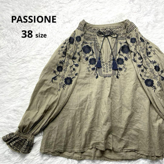 VINTAGE - PASSIONE ブラウス 刺繍 花柄 エスニック 花柄 シャツ トップス