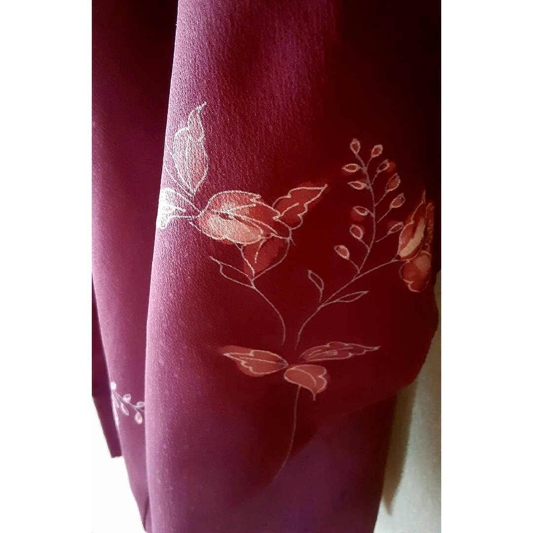 着物 羽織 パープル 紫 花柄 ピンク 和服 きもの 呉服 羽織り レトロ 大正 レディースの水着/浴衣(着物)の商品写真