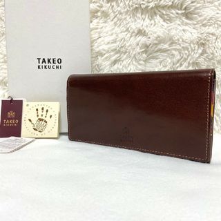 TAKEO KIKUCHI - 新品未使用　タケオキクチ　イタリアンレザー　長財布　ブラウン　本革　フラップ