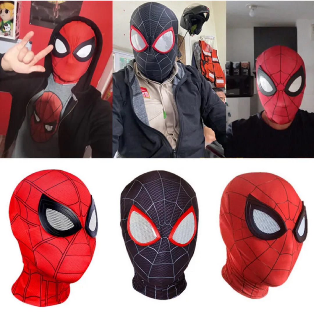 スパイダーマン マスク コスプレ パーカー ハロウィン エンタメ/ホビーのコスプレ(衣装)の商品写真