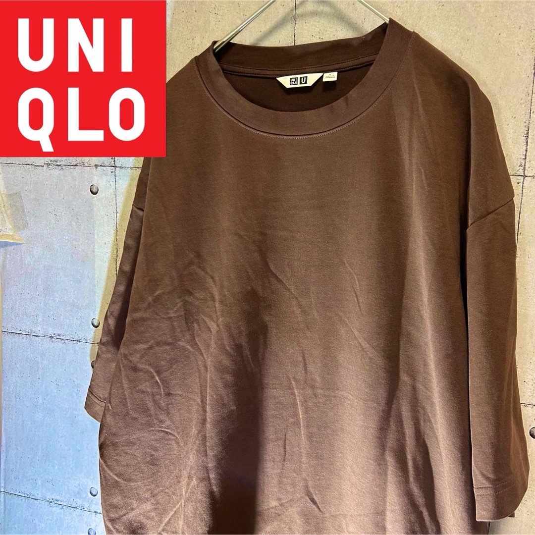 UNIQLO(ユニクロ)のUNIQLOユニクロ　エアリズムコットンオーバーサイズTシャツ（5分袖）　 L メンズのトップス(Tシャツ/カットソー(半袖/袖なし))の商品写真