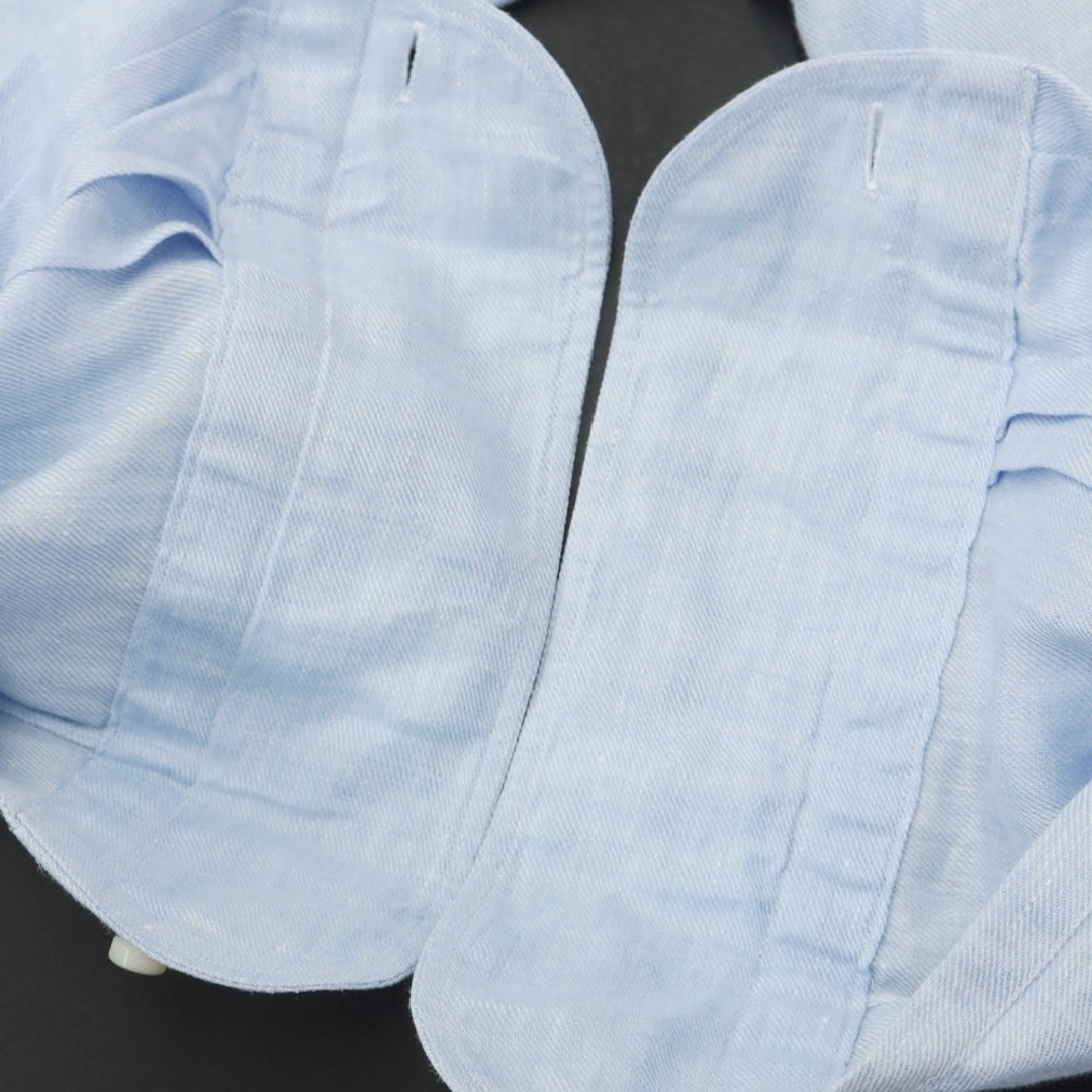 【中古】ソブリン SOVEREIGN リネン系 ボタンダウン カジュアルシャツ ライトブルー【サイズ43】【メンズ】 メンズのトップス(シャツ)の商品写真