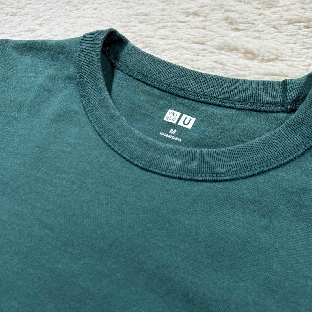 UNIQLO(ユニクロ)のUNIQLOユニクロ　クルーネックTシャツ（半袖）Mグリーン メンズのトップス(Tシャツ/カットソー(半袖/袖なし))の商品写真