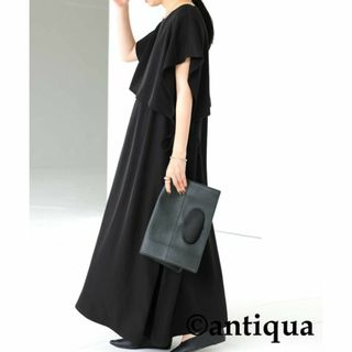 アンティカ(antiqua)の【antiqua】簡単ドレスライクな印象デザインレイヤード風ワンピ【アンティカ】(ロングワンピース/マキシワンピース)