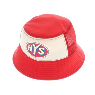 ヒステリックグラマー(HYSTERIC GLAMOUR)の【中古】ヒステリックグラマー HYSTERIC GLAMOUR 2023年秋冬 ポリエステル バケットハット レッドxベージュ【サイズFREE】【メンズ】(ハット)