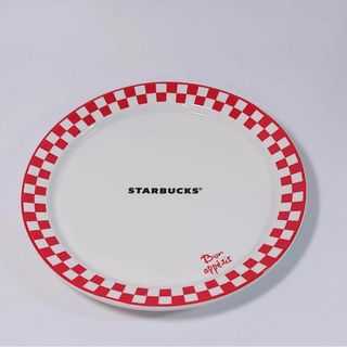 スターバックス(Starbucks)のスターバックス★バレンタイン チェック プレート レッド 海外限定 新品(食器)