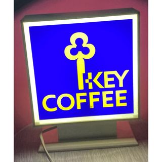 純喫茶電飾両面看板　昭和レトロ『Key Coffee キーコーヒー』点灯します♪(蛍光灯/電球)