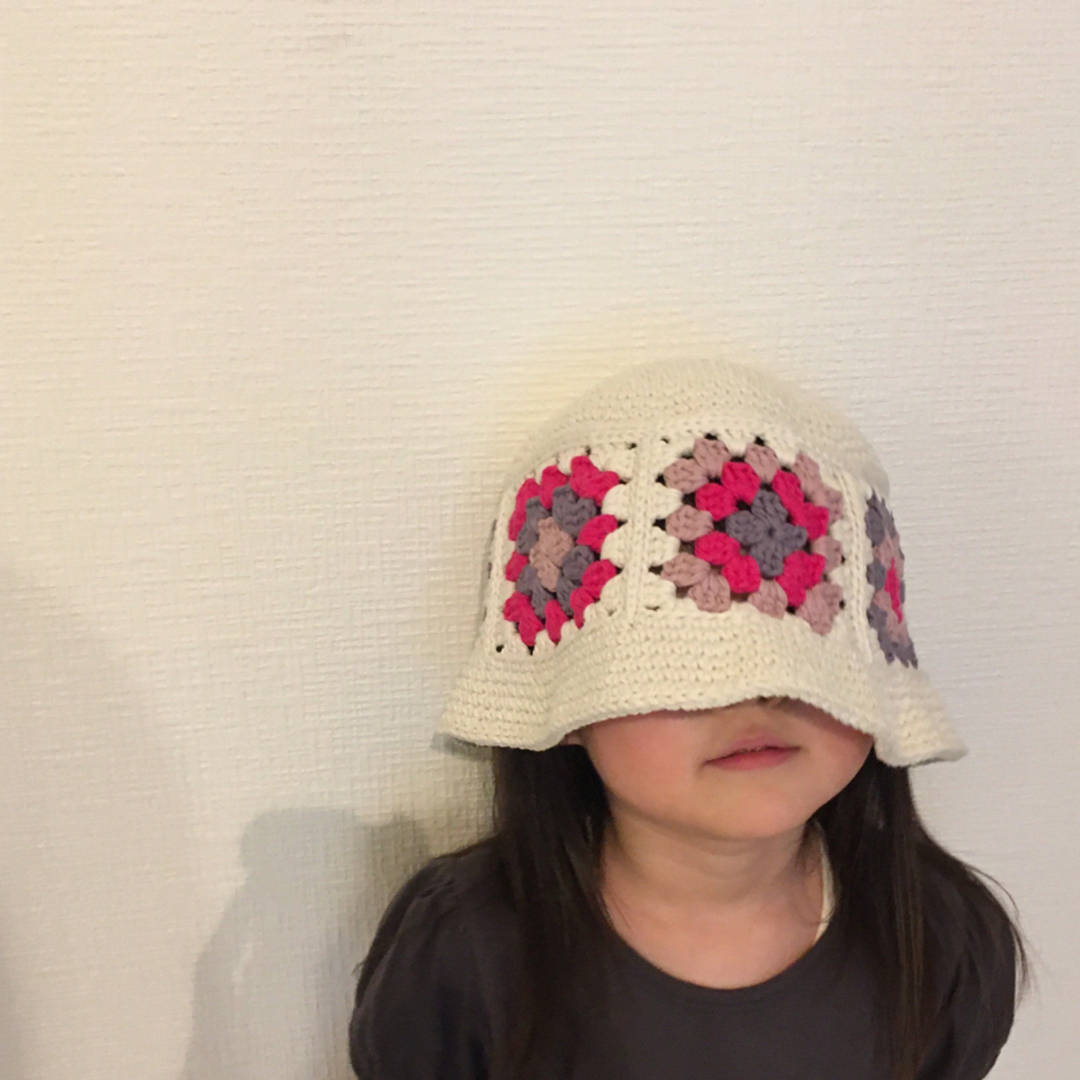 グラニースクエアハット　クロッシェ　ピンク レディースの帽子(ハット)の商品写真
