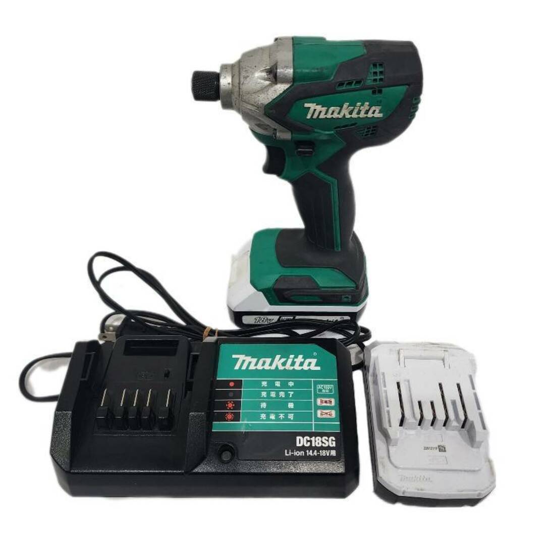 Makita(マキタ)のmakita マキタ 充電式インパクトドライバ バッテリー×2(BL1815G) 充電器(DC18SG) 動作品 電動工具 【中古品】 12404K398 インテリア/住まい/日用品のインテリア/住まい/日用品 その他(その他)の商品写真