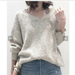 L'Appartement  Back V Knit ナチュラル