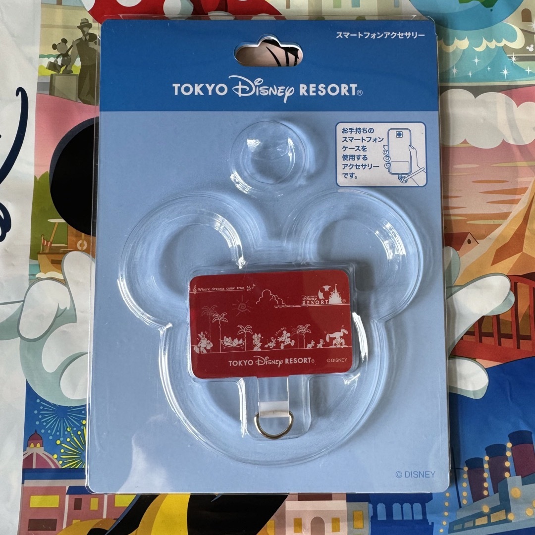 Disney(ディズニー)の東京ディズニーリゾート スマートフォンアクセサリー ミッキー ストラップホルダー スマホ/家電/カメラのスマホアクセサリー(ネックストラップ)の商品写真