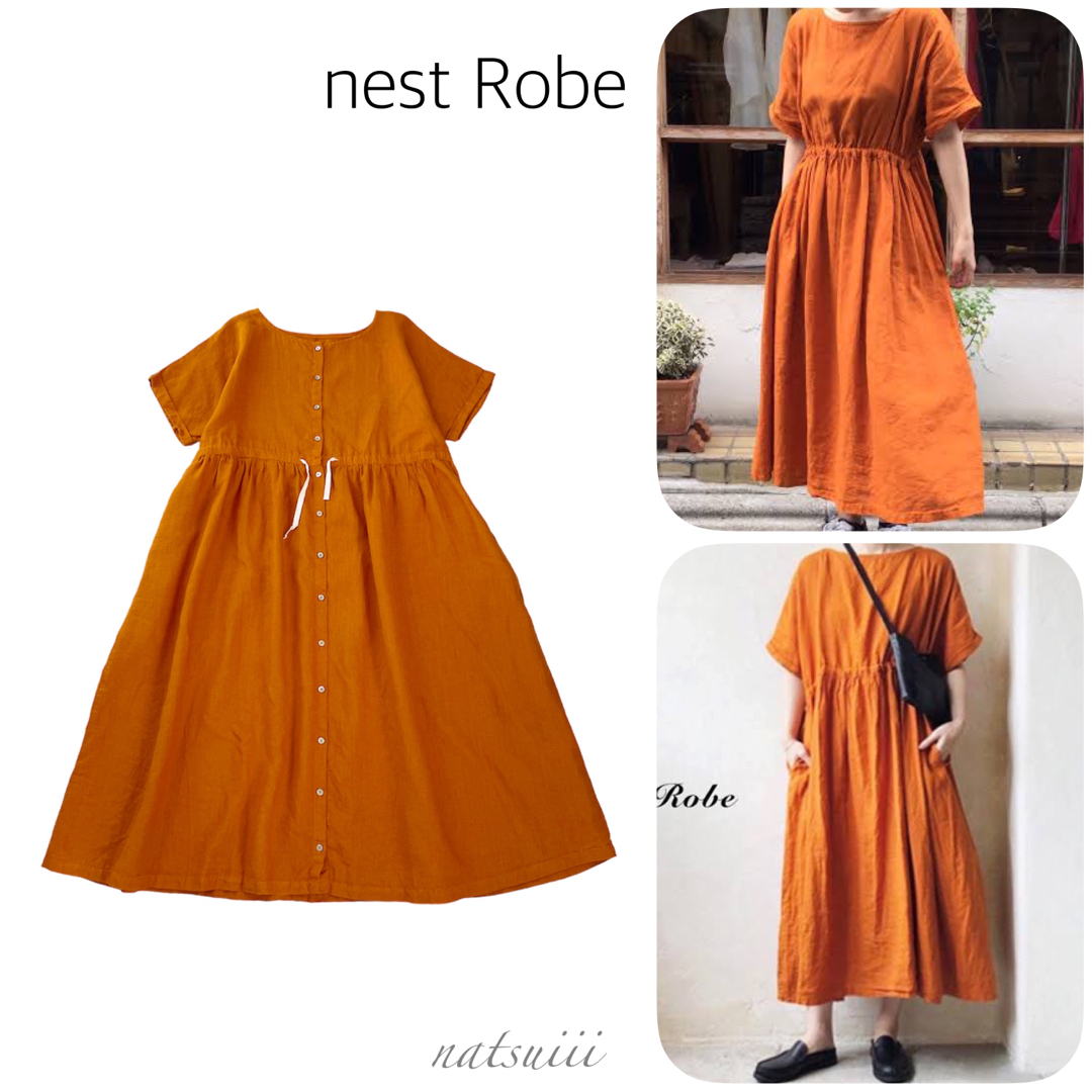 nest Robe(ネストローブ)のnest Robe ネストローブ . 前後着 2WAY リネン ワンピース レディースのワンピース(ロングワンピース/マキシワンピース)の商品写真