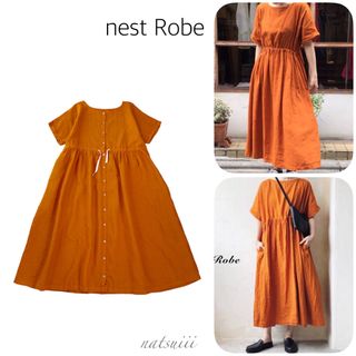 ネストローブ(nest Robe)のnest Robe ネストローブ . 前後着 2WAY リネン ワンピース(ロングワンピース/マキシワンピース)