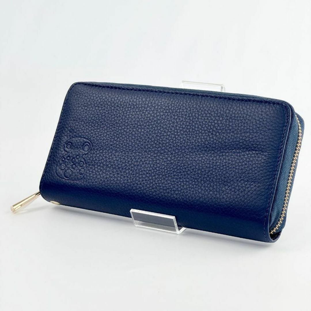 【RUFUS LIN】ルーファスリン 高級 長財布 ラウンドジップ 大容量 紺 レディースのファッション小物(財布)の商品写真
