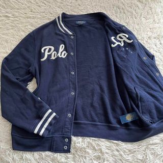 ポロラルフローレン(POLO RALPH LAUREN)の現行タグ　ポロラルフローレン スタジャン　ネイビー　XL ロゴボタン　刺繍ロゴ(スタジャン)