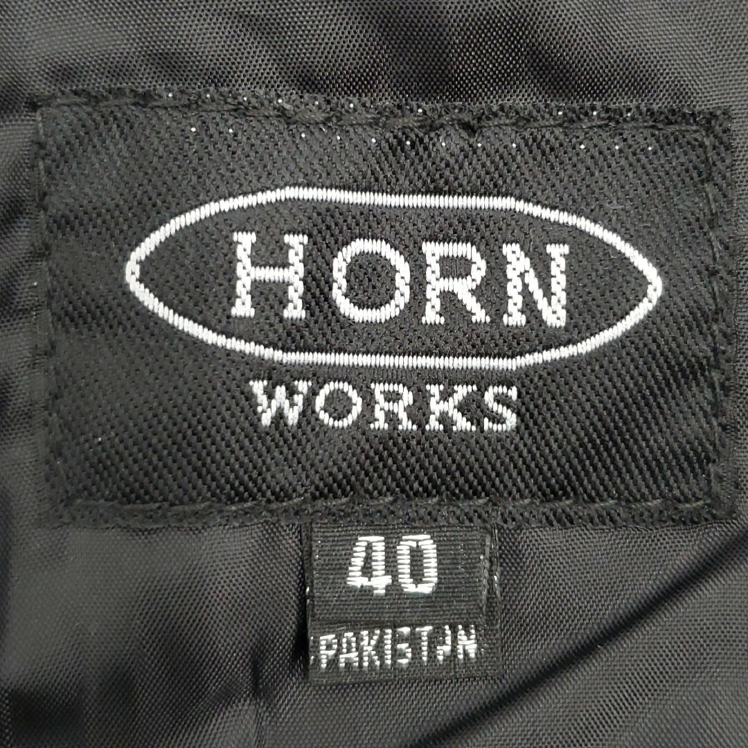 HORN WORKS(ホーンワークス)の超ビッグサイズW40◆HORN WORKS◆バッファローレザーパンツ黒 789 自動車/バイクのバイク(装備/装具)の商品写真