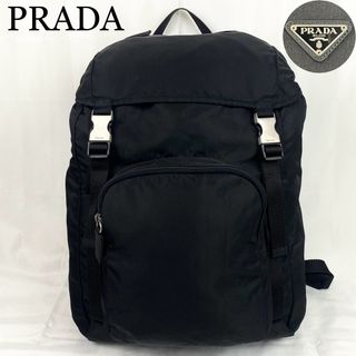 プラダ(PRADA)のPRADA リュック　三角ロゴ　ナイロン　テスート　ブラック　巾着　シルバー金具(リュック/バックパック)