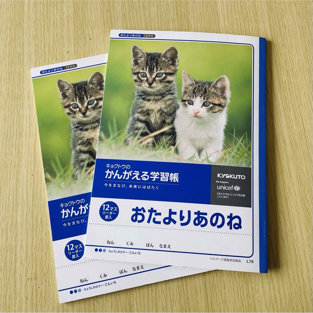 キョクトウ　学習帳　おたよりあのね　12マス　リーダー罫入　2冊 インテリア/住まい/日用品の文房具(ノート/メモ帳/ふせん)の商品写真