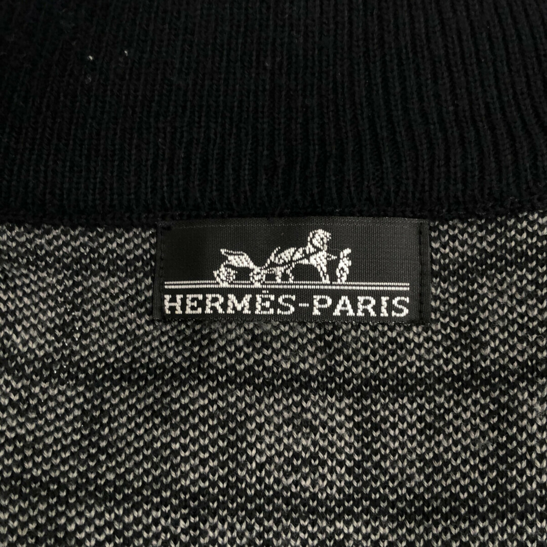 Hermes(エルメス)のHERMES エルメス グレー ブラック 黒 Hデザイン Hロゴ ジップアップ セーター 長袖 ブランド アパレル 服 レディースのトップス(カーディガン)の商品写真