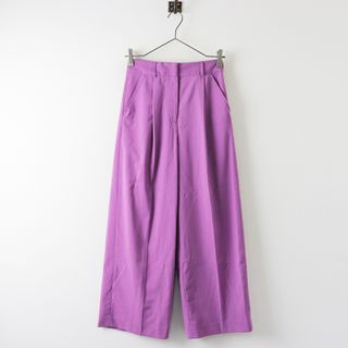 美品 ナチュラルビューティーベーシック Trousers Slacks スラックスパンツ XS◇パープル【2400030065259】(カジュアルパンツ)