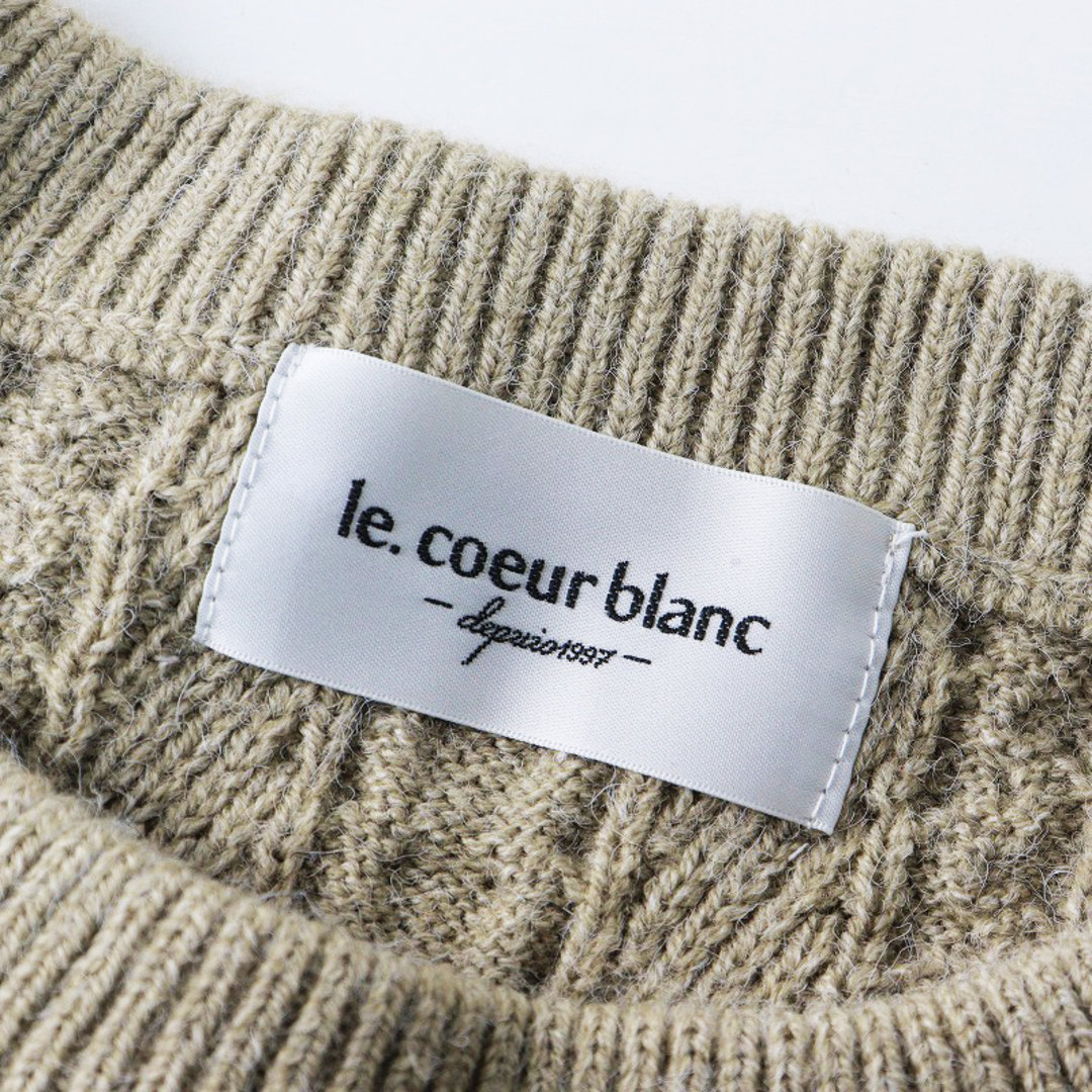 le.coeur blanc(ルクールブラン)の美品 ルクールブラン le.coeur blan ケーブル柄クルーネックニット 38◇ベージュ トップス セーター-.【2400030065266】 レディースのトップス(ニット/セーター)の商品写真