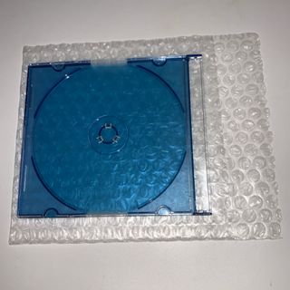 スリムケース 青1枚＋CDサイズのプチプチ1枚(CD/DVD収納)