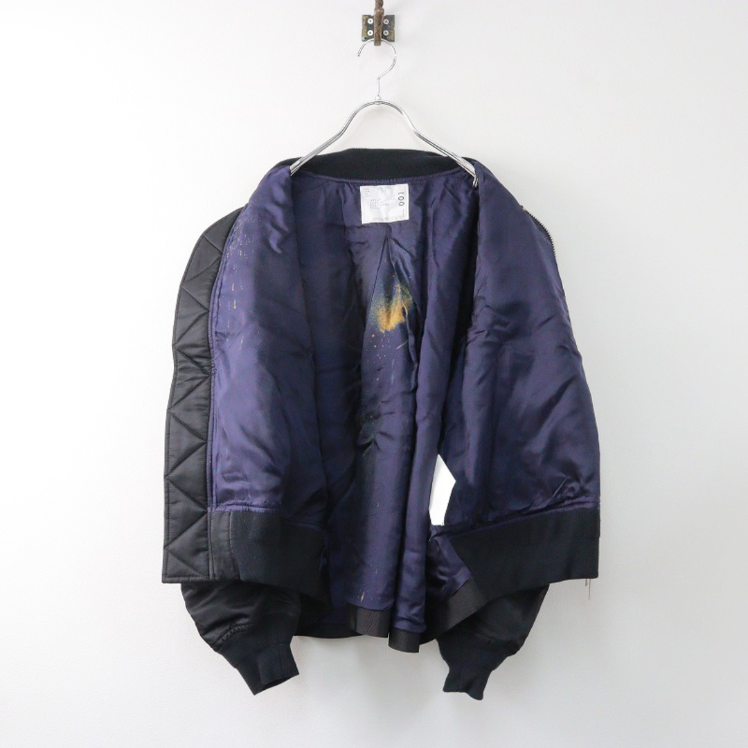 sacai(サカイ)の訳アリ 2021AW サカイ sacai SCW-001 MA-1 Blouson フライトジャケット 2/ブラック 羽織り アウター ブルゾン タック【2400013836142】 レディースのジャケット/アウター(ブルゾン)の商品写真