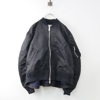 サカイ(sacai)の訳アリ 2021AW サカイ sacai SCW-001 MA-1 Blouson フライトジャケット 2/ブラック 羽織り アウター ブルゾン タック【2400013836142】(ブルゾン)