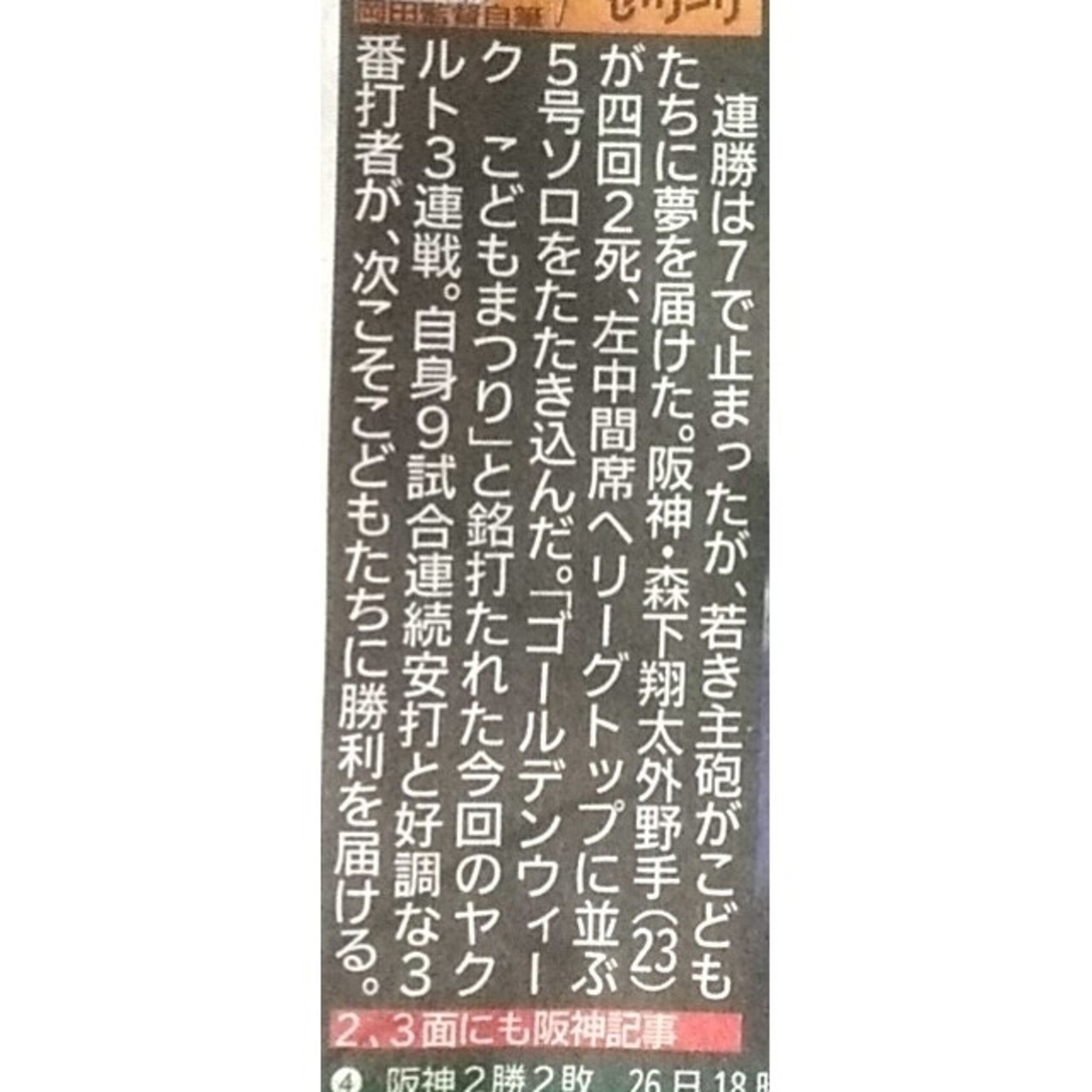 💛4/27⚾️🐯阪神・もりした 連勝ストップも「こどもまつり」で夢届けた⚾️ エンタメ/ホビーの雑誌(趣味/スポーツ)の商品写真