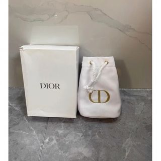 クリスチャンディオール(Christian Dior)の【Dior】ノベルティ巾着ポーチ ホワイト  新品未使用(ポーチ)