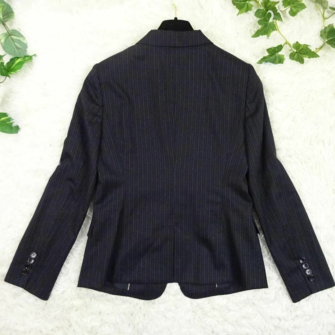 UNTITLED(アンタイトル)のアンタイトル　パンツスーツ　セットアップ　ピンストライプ　ブラック　日本製 レディースのフォーマル/ドレス(スーツ)の商品写真
