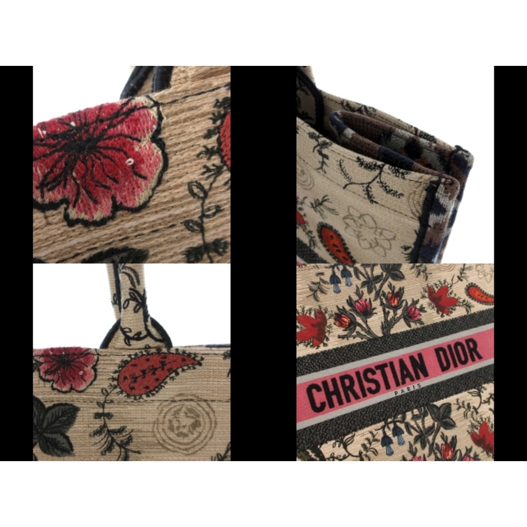 Christian Dior(クリスチャンディオール)のDIOR/ChristianDior(ディオール/クリスチャンディオール) トートバッグ美品  ブックトートラージバッグ M1286ZRFX ベージュ×ピンク×マルチ 花柄/ペイズリー柄/2021SS エンブロイダリーキャンバス レディースのバッグ(トートバッグ)の商品写真