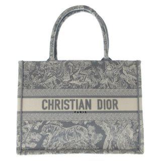 Christian Dior - DIOR/ChristianDior(ディオール/クリスチャンディオール) トートバッグ美品  ブックトートミディアムバッグ/旧スモール M1296ZRGO_M20I グレー×アイボリー リバース トワル ドゥ ジュイ エンブロイダリー ジャガード