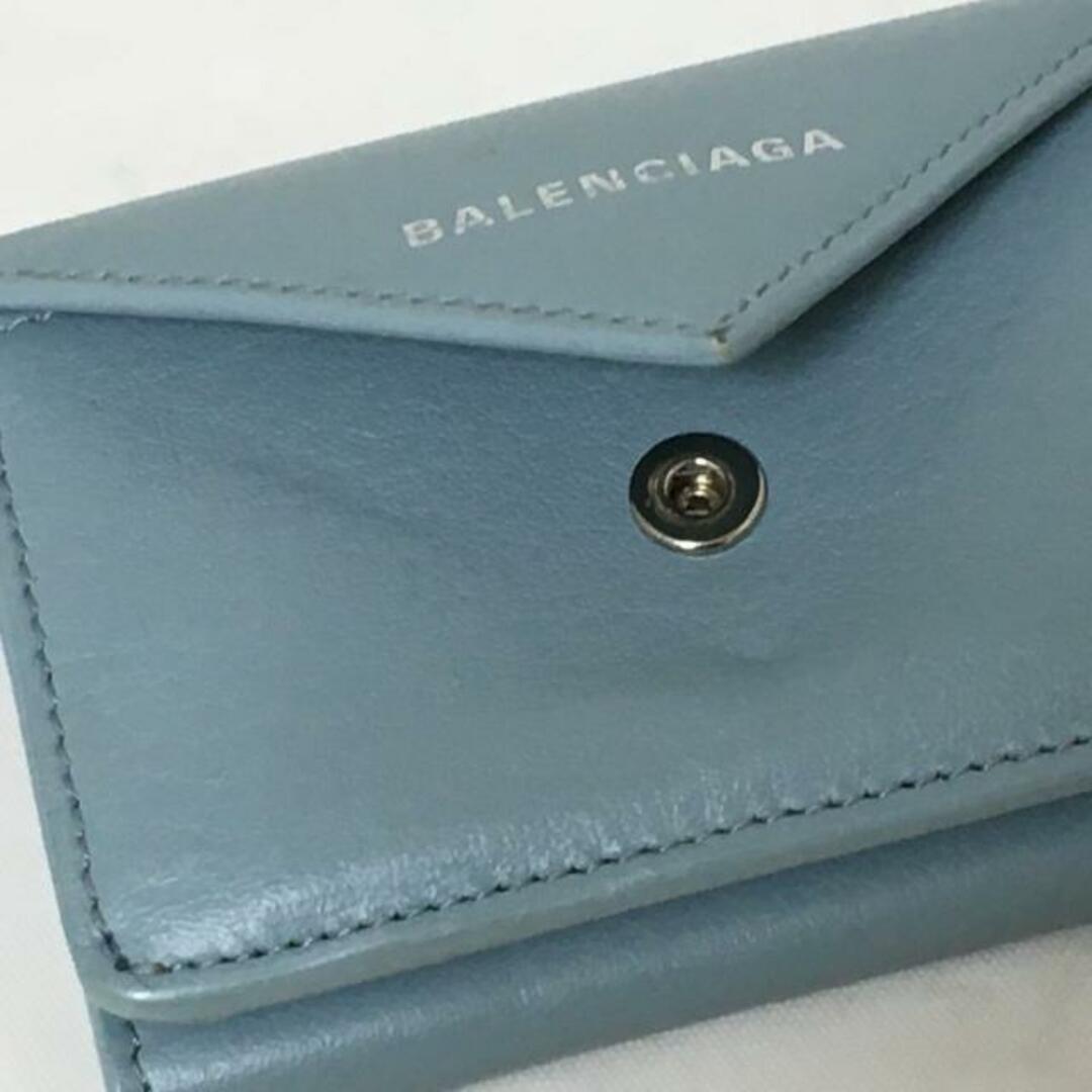 Balenciaga(バレンシアガ)のBALENCIAGA(バレンシアガ) 3つ折り財布 ペーパーミニウォレット 391446 ライトブルー レザー レディースのファッション小物(財布)の商品写真