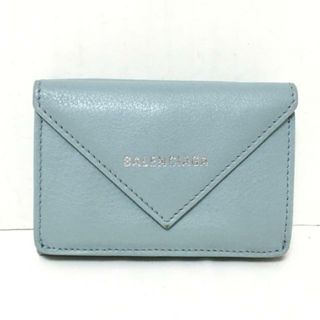 バレンシアガ(Balenciaga)のBALENCIAGA(バレンシアガ) 3つ折り財布 ペーパーミニウォレット 391446 ライトブルー レザー(財布)