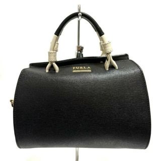 フルラ(Furla)のFURLA(フルラ) ハンドバッグ美品  - 黒×アイボリー ミニバッグ レザー(ハンドバッグ)