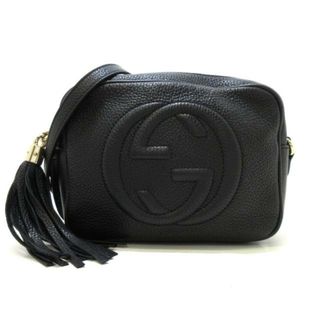 グッチ(Gucci)のGUCCI(グッチ) ショルダーバッグ ソーホー 308364 黒 タッセル レザー(ショルダーバッグ)