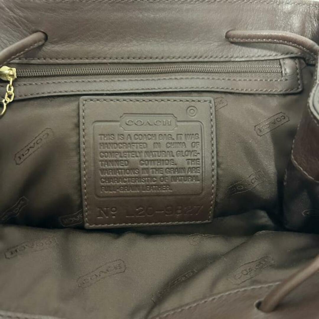 COACH(コーチ)のCOACH(コーチ) リュックサック - 9827 ダークブラウン レザー レディースのバッグ(リュック/バックパック)の商品写真